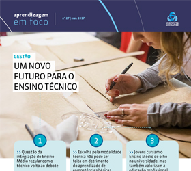 Ilustração do boletim Questão da integração do Ensino Médio regular com o técnico volta ao debate