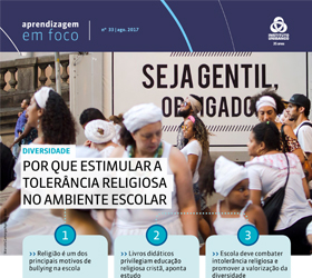Ilustração do boletim Religião é um dos principais motivos de bullying na escola