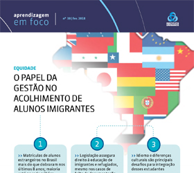 Ilustração do boletim O papel da gestão no acolhimento de alunos imigrantes