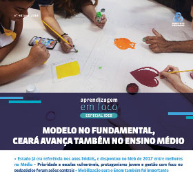 Ilustração do boletim Modelo no Fundamental, Ceará avança também no Ensino Médio