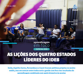 Ilustração do boletim As lições dos quatro Estados líderes do Ideb