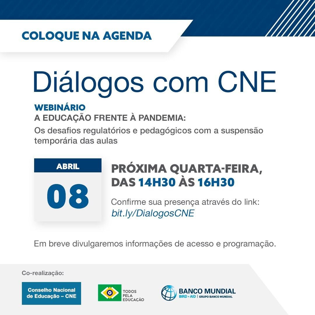 Ilustração do edital CNE realiza webinário “Educação frente à pandemia”