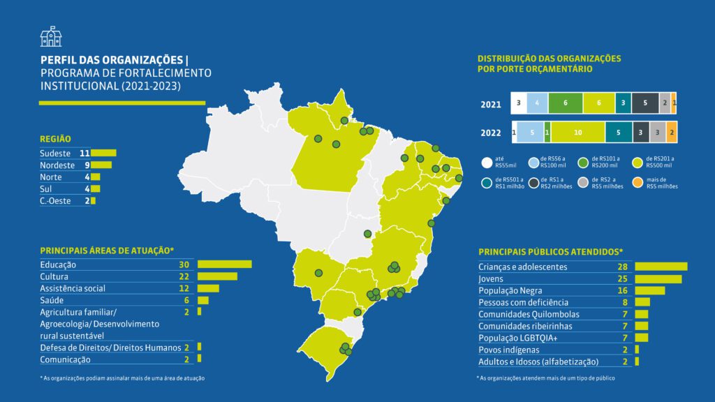 Perfil das organizações contempladas no Edital de Fortalecimento Institucional